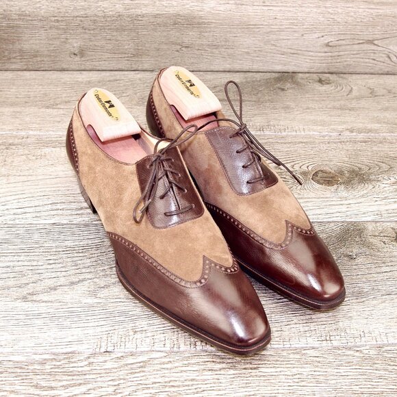 * NEW * $650 GRAVATI Neiman Marcus Women's 10 M Brown Calf/Suede 4269 *new Trees - Picture 10 of 14